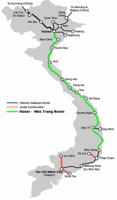 Hanoi - Nha Trang Route