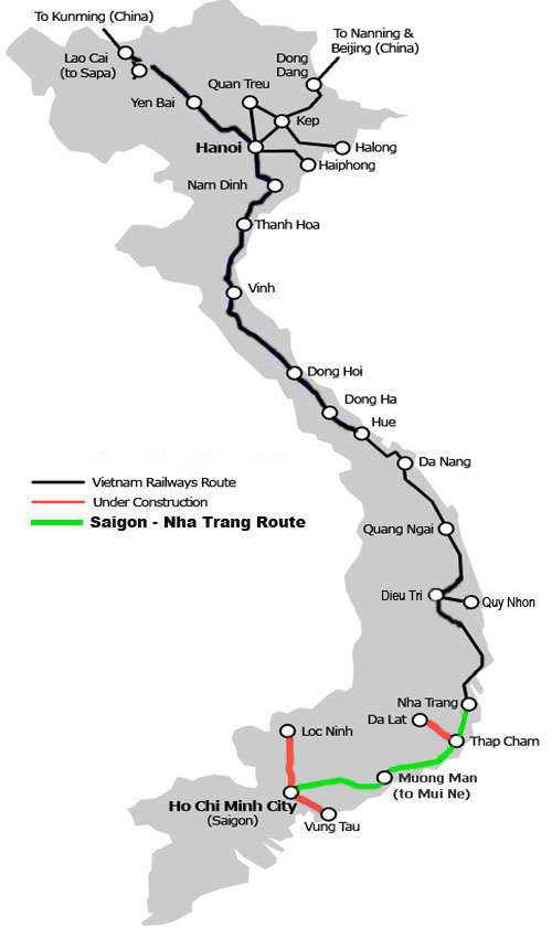 Ho Chi Minh (Saigon) City - Nha Trang Route